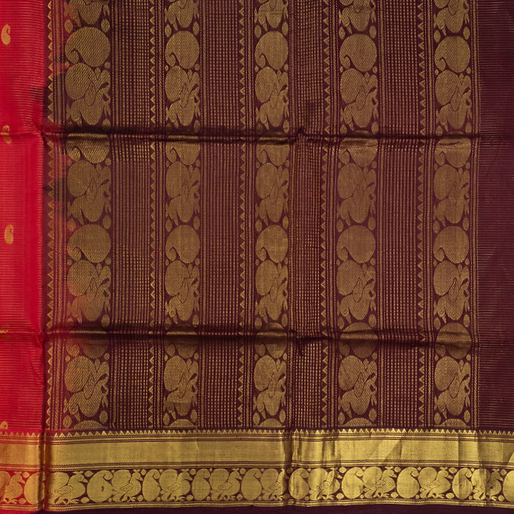 Hayagrivas Red Kora Silk Cotton Saree KBE1678K2-22