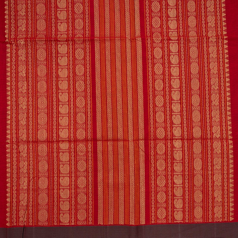 Hayagrivas Maroon Handloom Kanchi Cotton Saree SSCBF104F13-5