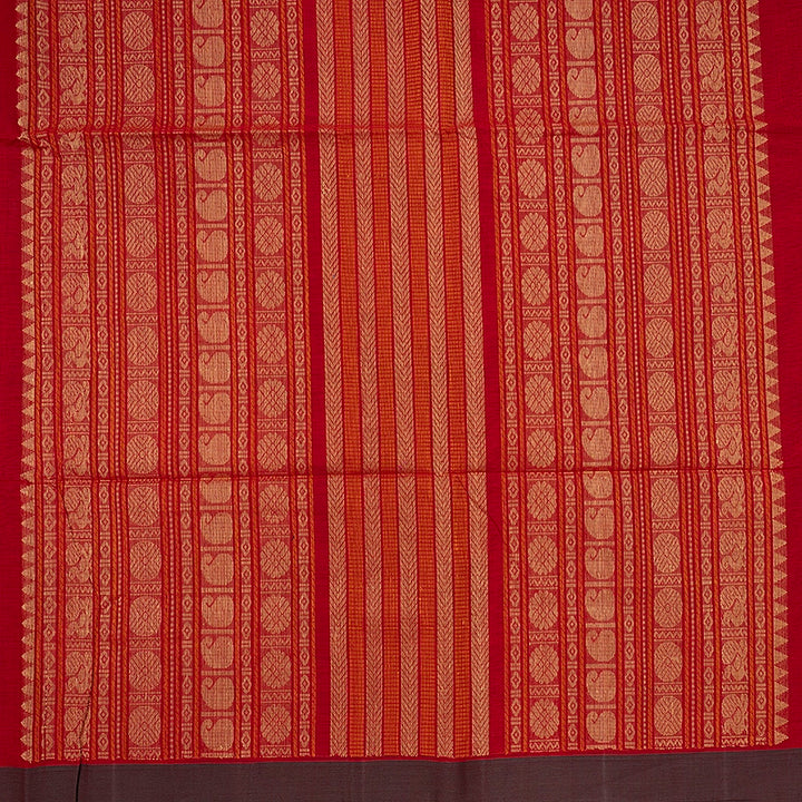 Hayagrivas Maroon Handloom Kanchi Cotton Saree SSCBF104F13-5