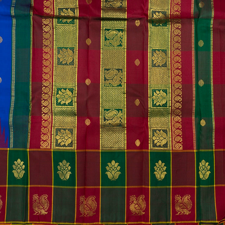 Hayagrivas MS Blue Handloom Kanjivaram Silk Saree KBF448F4-5