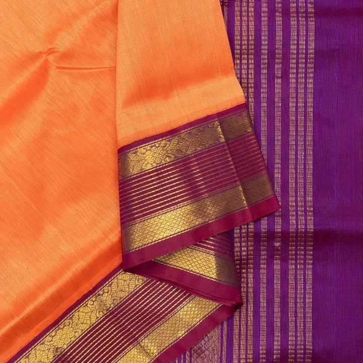 Hayagrivas Peach Orange Pure Silk Cotton Saree SSCBF34D1-9