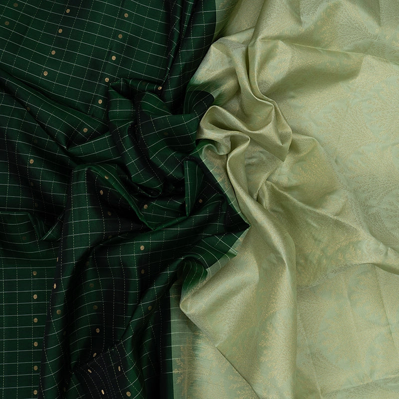 Hayagrivas Bottle Green Handloom Soft Silk Saree KBF535G5-9