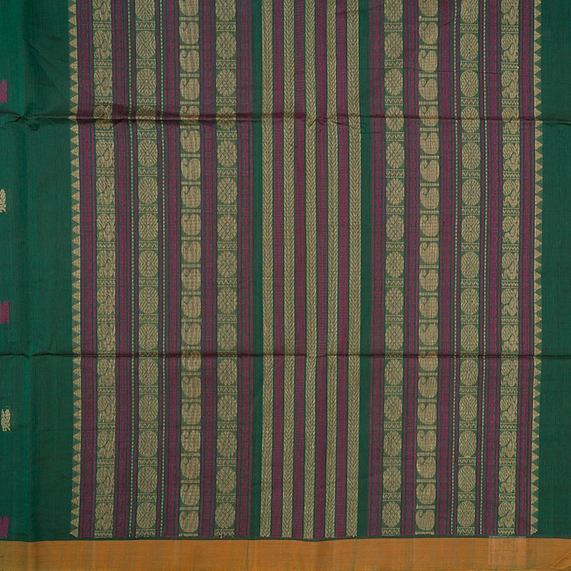 Hayagrivas Bottle Green Handloom Kanchi Cotton Saree SSCBF104F13-3