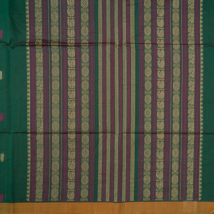 Hayagrivas Bottle Green Handloom Kanchi Cotton Saree SSCBF104F13-3