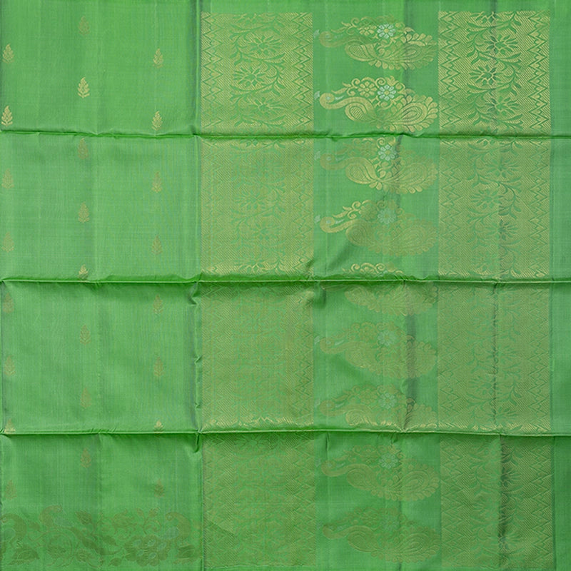 Hayagrivas Parrot Green Handloom Soft Silk Saree KBE2106A12-1