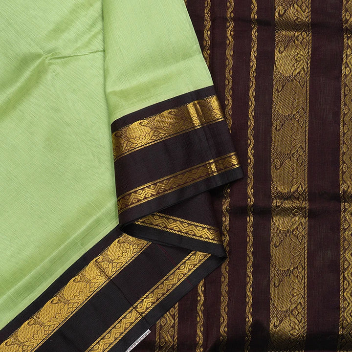 Hayagrivas Pista Green Pure Silk Cotton Saree SSCBF56E9-5