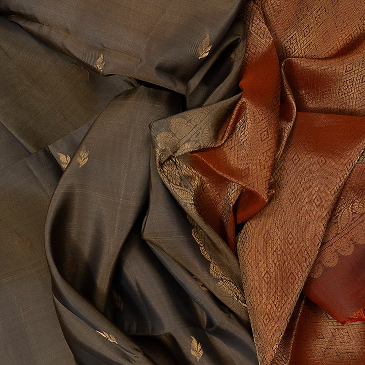Hayagrivas Elephant Grey Handloom Soft Silk Saree KBF172E1-13