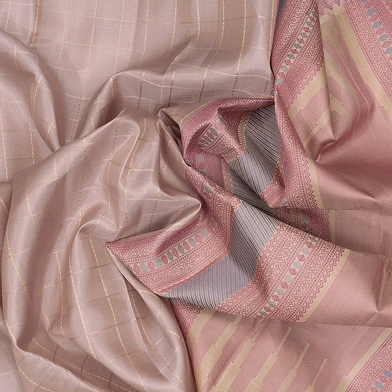 Hayagrivas Handloom Mild Onion Pink Kanjivaram Silk Saree KBE2345B3-6