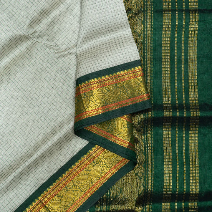 Hayagrivas Greige Pure Silk Cotton Saree SSCBF35D5-17