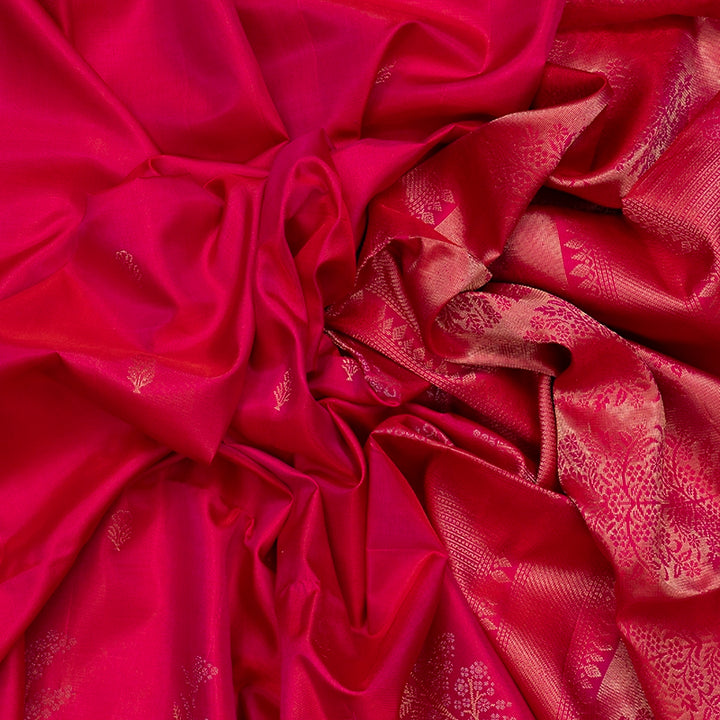 Hayagrivas Reddish-Pink Handloom Soft Silk Saree KSBE85A23-1