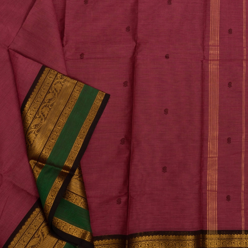 Hayagrivas Rosewood Pink Handloom Chettinad Cotton Saree KSBE2H5-2
