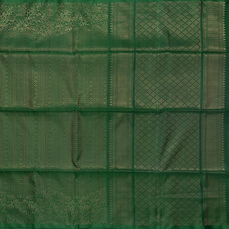 Hayagrivas Leaf Green Handloom Soft Silk Saree KSBE85A40-2