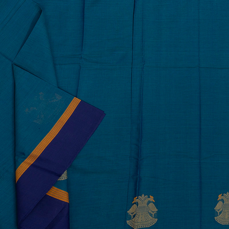 Hayagrivas Peacock Green Handloom Chettinad Cotton Saree KSBE2H13-7