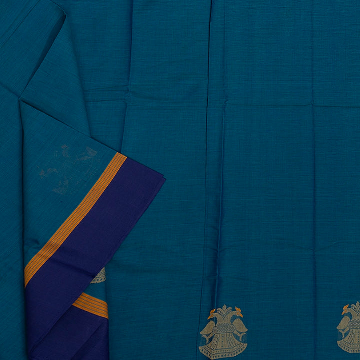 Hayagrivas Peacock Green Handloom Chettinad Cotton Saree KSBE2H13-7