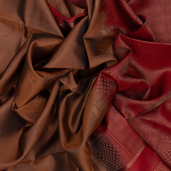 Hayagrivas Rust Orange Handloom Soft Silk Saree KBE2275B2-20