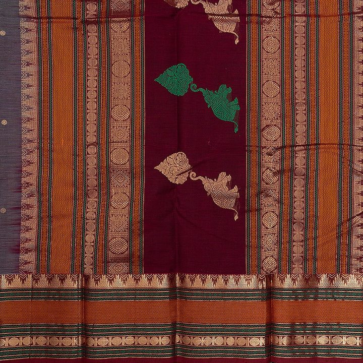 Hayagrivas Grey Handloom Kanchi Cotton Saree SSCBF66E5-2