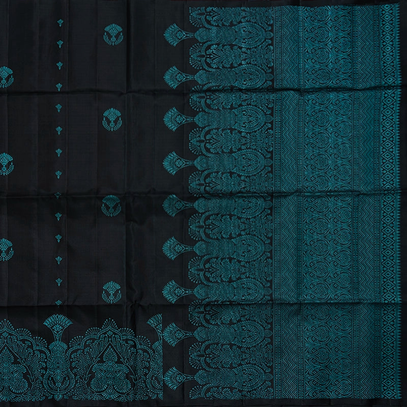 Hayagrivas Black Handloom Soft Silk Saree KBF534G16-2