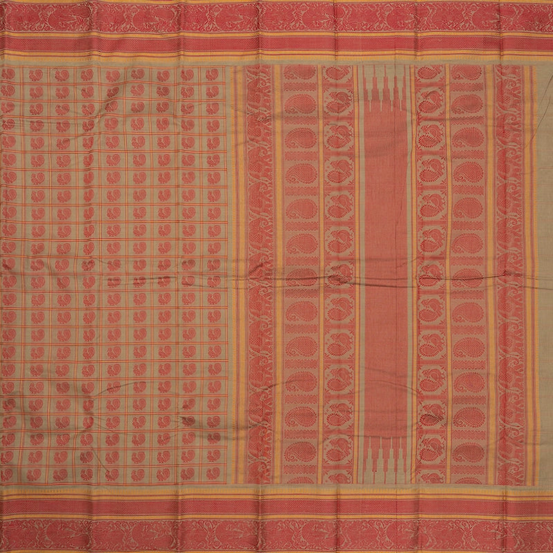 Hayagrivas Beige Handloom Kanchi Cotton Saree SSCBF66E6-13