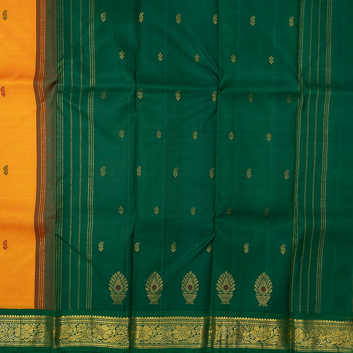 Hayagrivas Mambazham Orange Pure One-sided border Kanjivaram Silk Saree KBF284E7-2