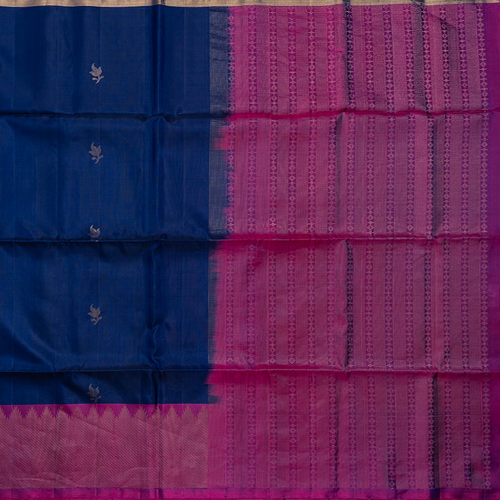 Hayagrivas Royal Blue Handloom Soft Silk Saree KBF553G1-1