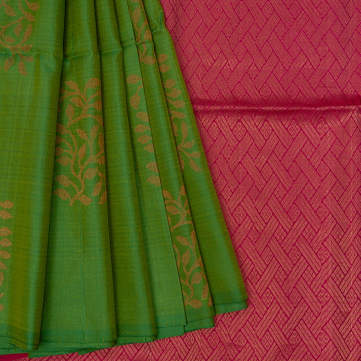 Hayagrivas Green Handloom Soft Silk Saree HBF26D1-4
