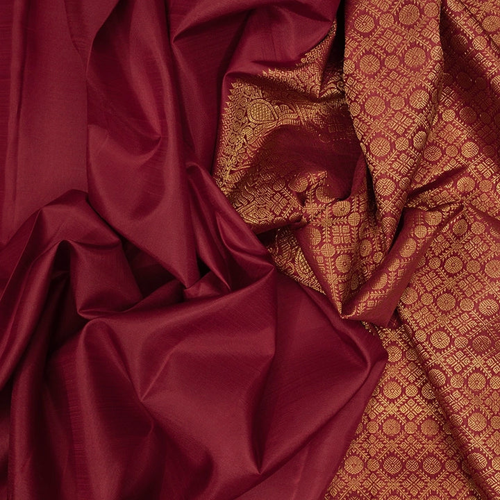 Hayagrivas Handloom Maroon Kanjivaram Silk Saree SSCBF59E30-4