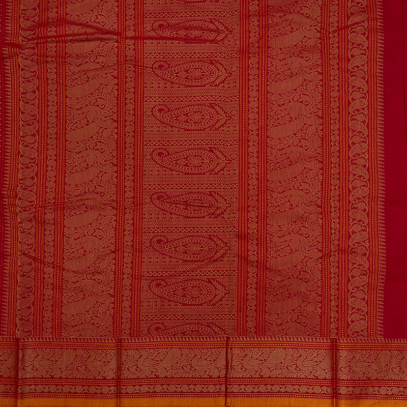 Hayagrivas Red Handloom Kanchi Cotton Saree SSCBF66E4-13