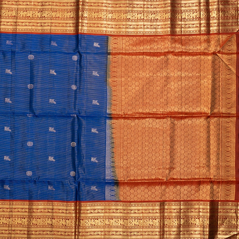 Hayagrivas Royal Blue Handloom Soft Silk Saree KBF533G2-4