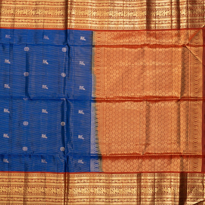 Hayagrivas Royal Blue Handloom Soft Silk Saree KBF533G2-4