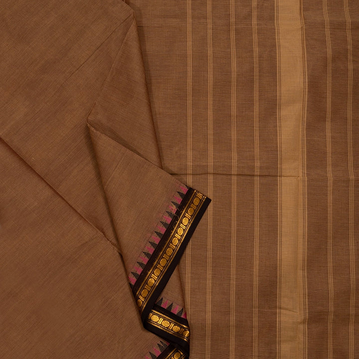 Hayagrivas Light Brown Handloom Chettinad Cotton Saree KBE2156A1-39