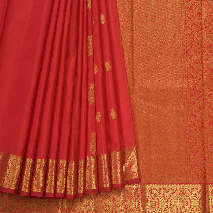Hayagrivas Red Handloom Kanjivaram Silk Saree KBE319E5-1