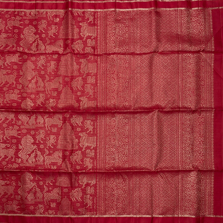Hayagrivas Maroon Handloom Soft Silk Saree KBF536G2-10