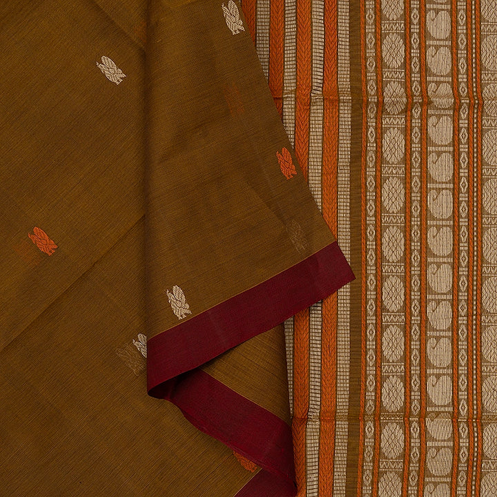 Hayagrivas Honey Mustard Handloom Kanchi Cotton Saree SSCBF104F13-4