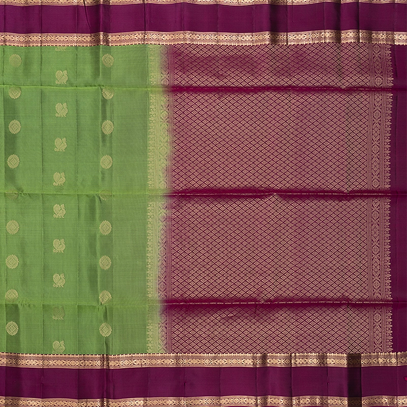 Hayagrivas Parrot Green Handloom Soft Silk Saree KBF532G4-10