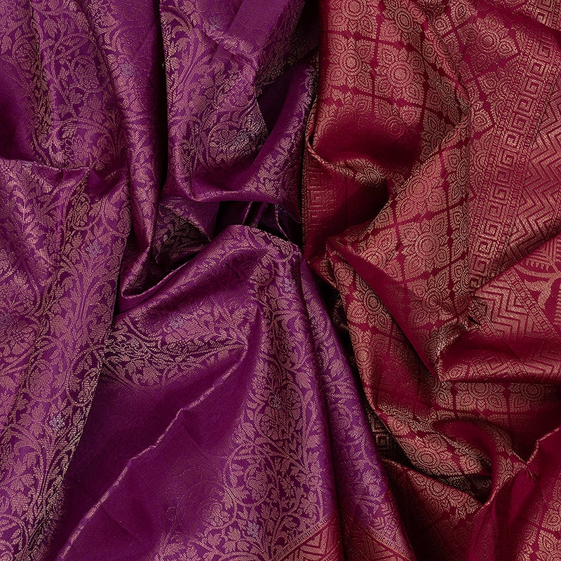 Hayagrivas Purple Handloom Soft Silk Saree KSBE22I13-1