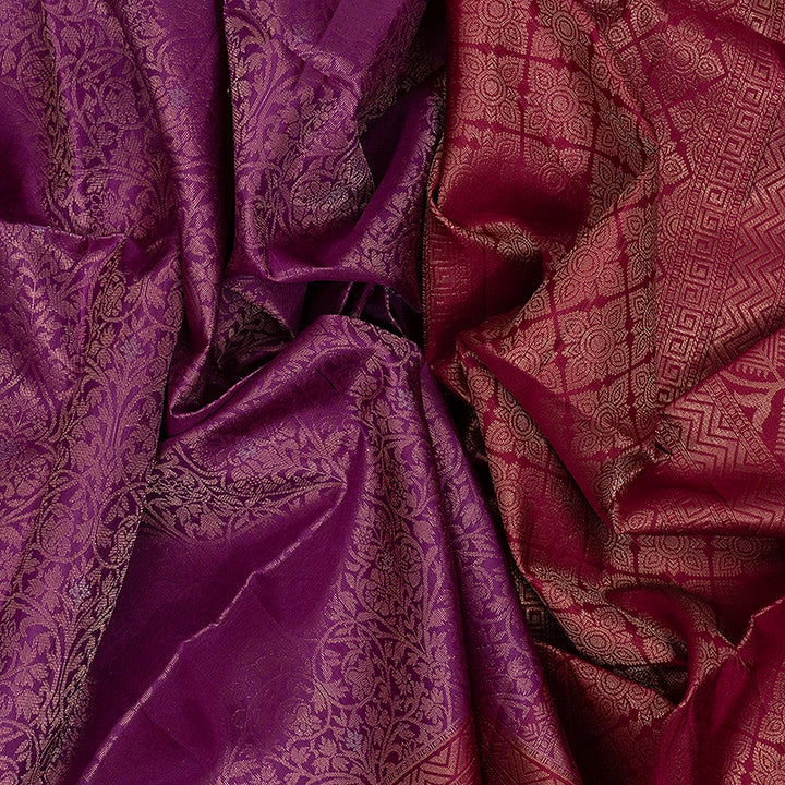 Hayagrivas Purple Handloom Soft Silk Saree KSBE22I13-1