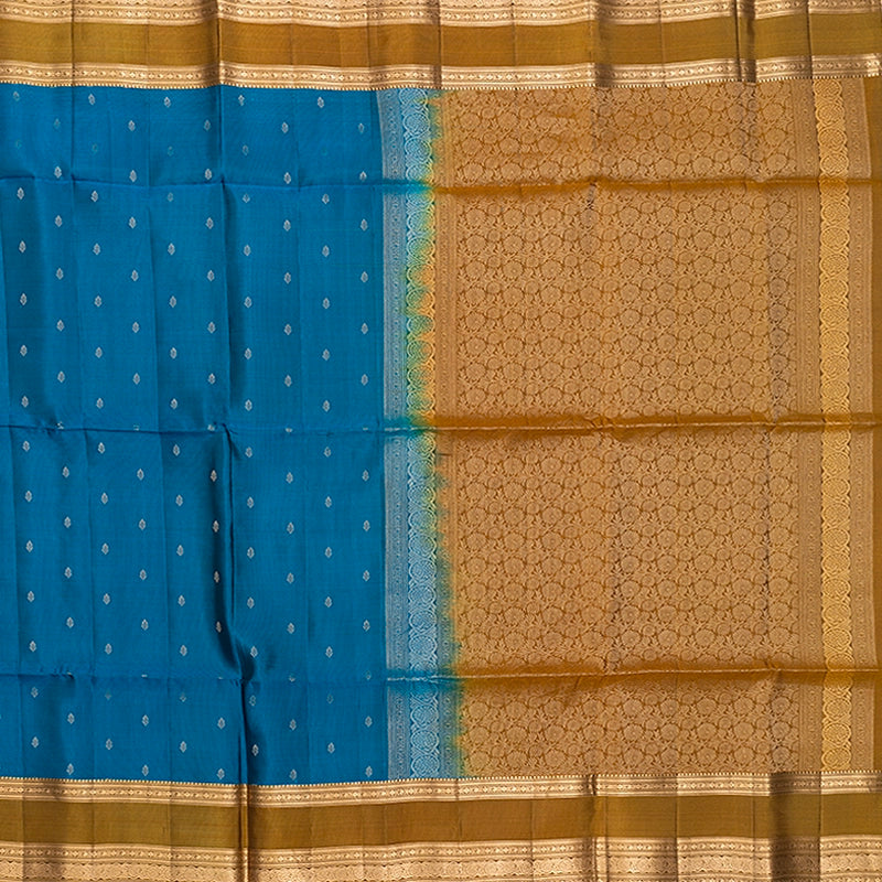 Hayagrivas Ananda Blue Handloom Soft Silk Saree KBF532G2-9