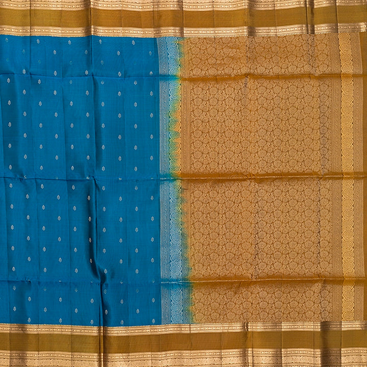 Hayagrivas Ananda Blue Handloom Soft Silk Saree KBF532G2-9
