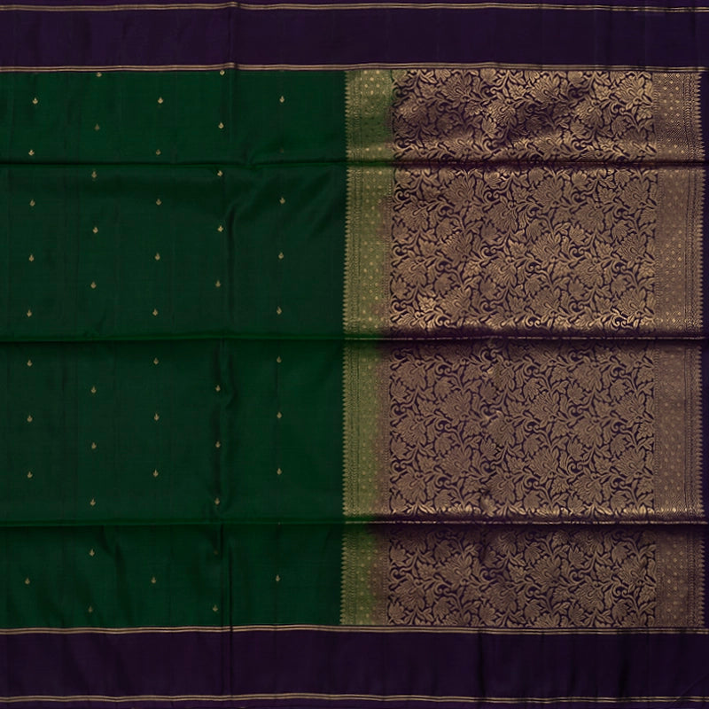 Hayagrivas Bottle Green Handloom Soft Silk Saree KBF46D1-4