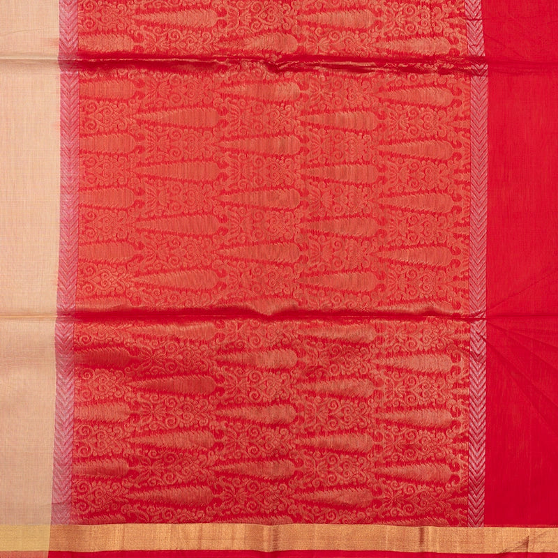 Hayagrivas Beige Kora Silk Cotton Saree KSBE27I2-12