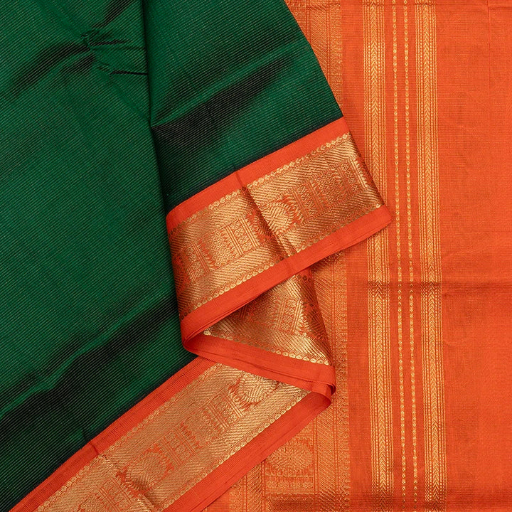 Hayagrivas Bottle Green Pure Silk Cotton Saree SSCBF35D1-15