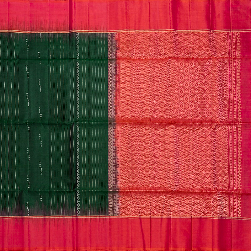 Hayagrivas Bottle Green Handloom Soft Silk Saree KBF566G1-5