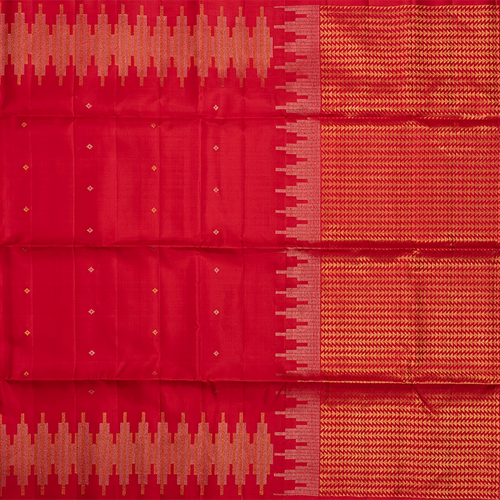 Hayagrivas Red Handloom Soft Silk Saree KBF536G3-8