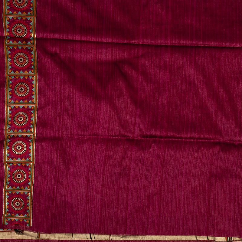 Hayagrivas Magenta Semi Banarasi Saree BBD1000J4-3