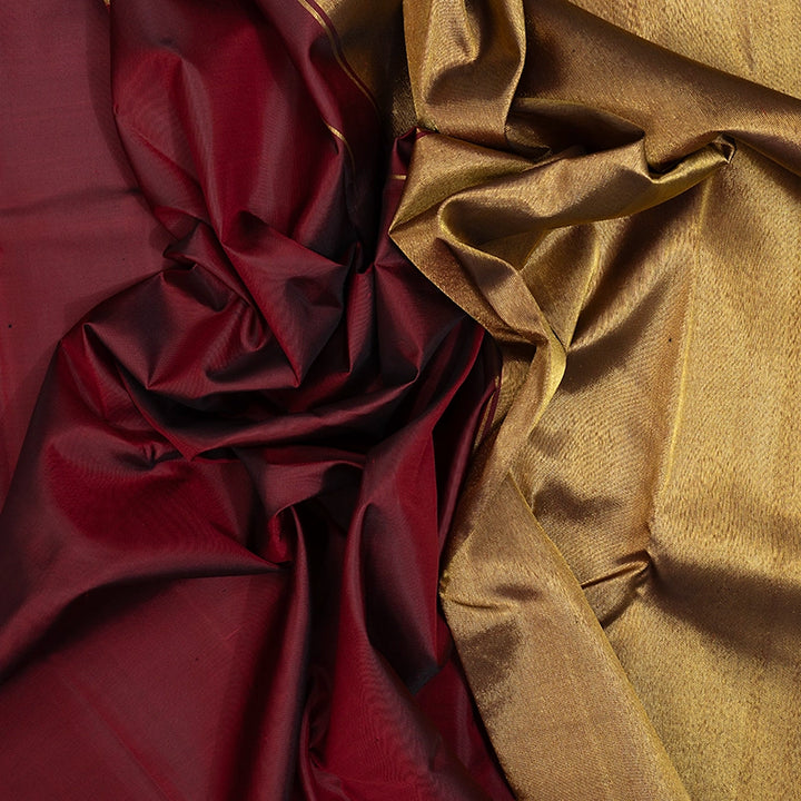 Hayagrivas Handloom Wine Maroon Kanjivaram Silk Saree KBE804H4-1