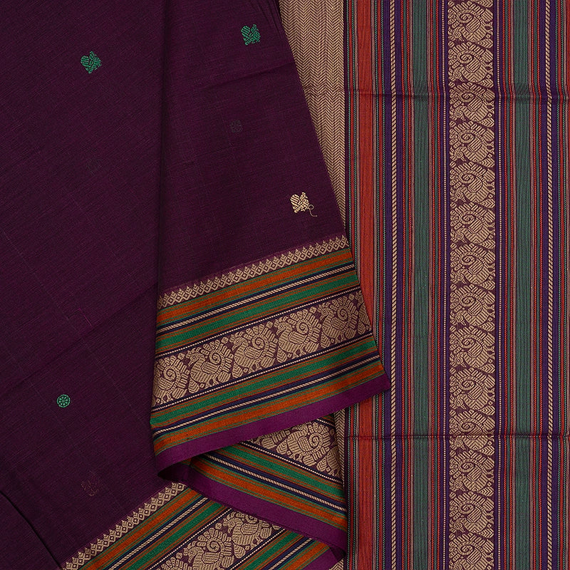 Hayagrivas Purple Handloom Kanchi Cotton Saree SSCBF104F16-2