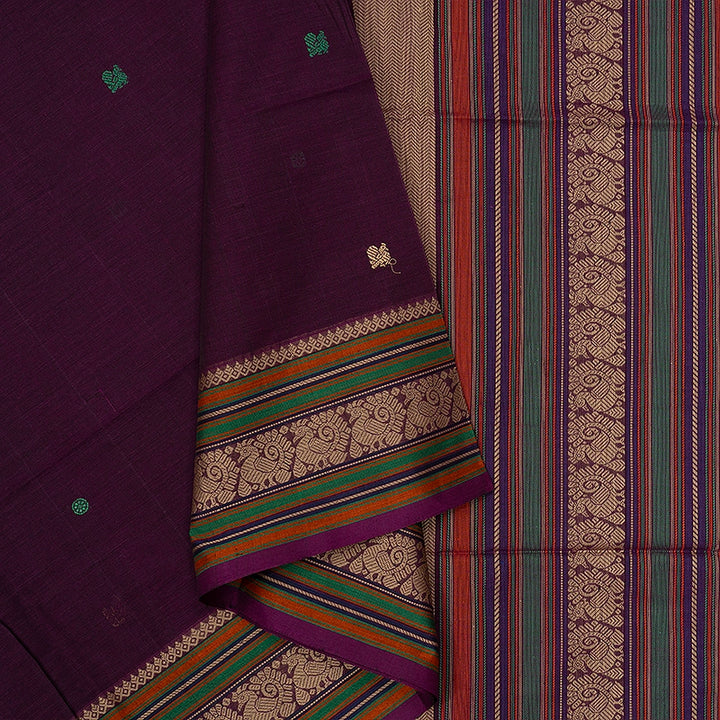 Hayagrivas Purple Handloom Kanchi Cotton Saree SSCBF104F16-2