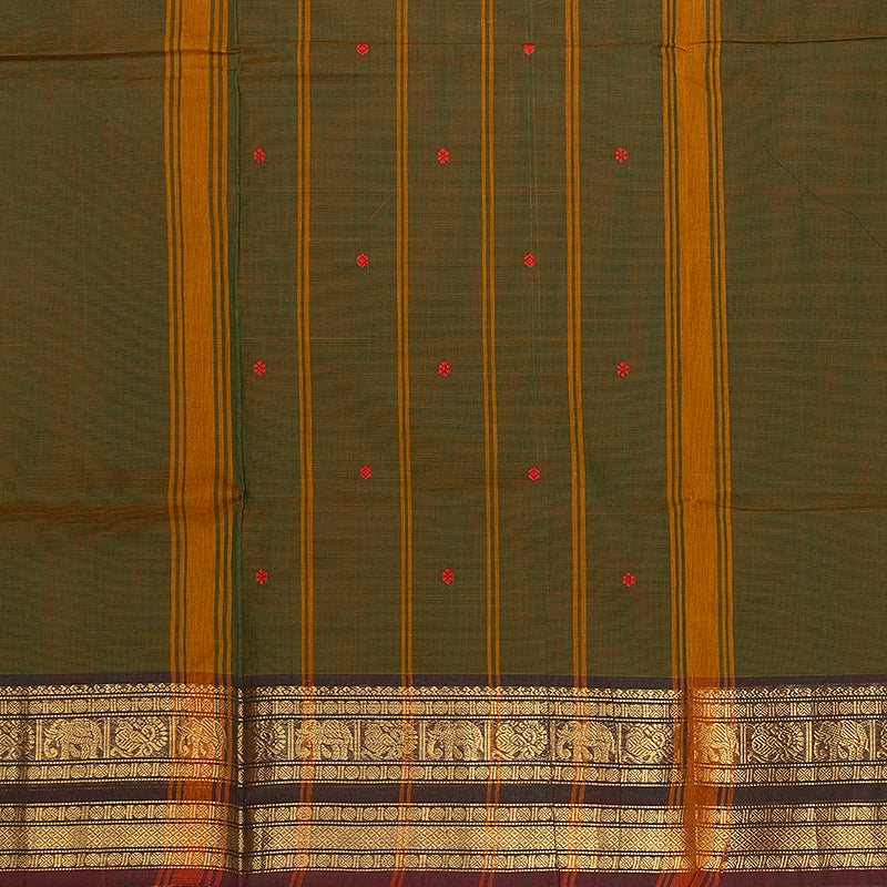 Hayagrivas Sampanga Green Handloom Chettinad Cotton Saree SSKBF86F1-75