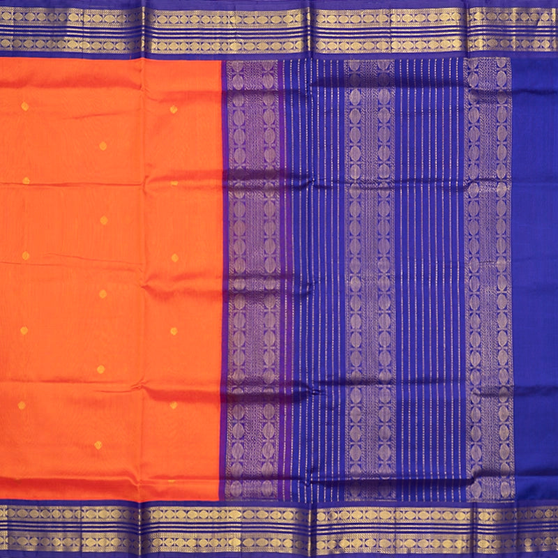 Hayagrivas Orange Pure Silk Cotton Saree KBE2283B2-3