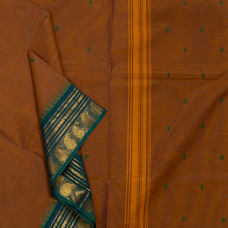 Hayagrivas Brown Handloom Chettinad Cotton Saree KSBE86A4-7